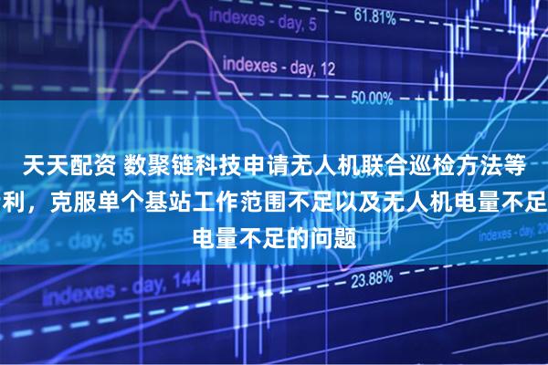 天天配资 数聚链科技申请无人机联合巡检方法等相关专利，克服单个基站工作范围不足以及无人机电量不足的问题