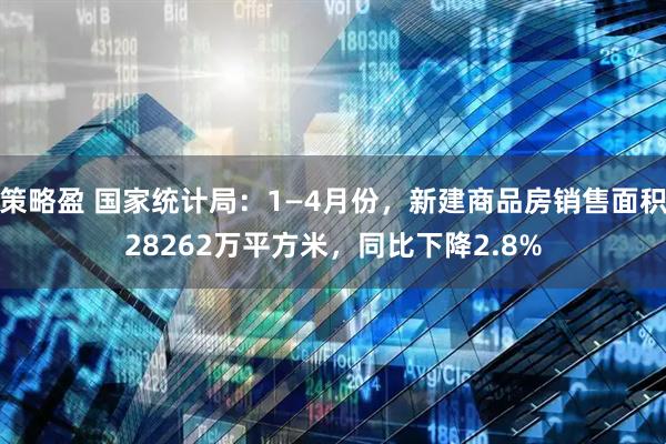 策略盈 国家统计局：1—4月份，新建商品房销售面积28262万平方米，同比下降2.8%