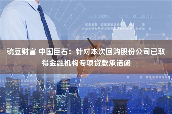 豌豆财富 中国巨石：针对本次回购股份公司已取得金融机构专项贷款承诺函